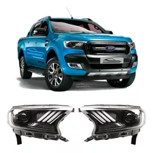 Farol Led Ford Ranger Estilo Mustang Drl Daylight Vo6