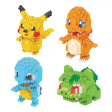 Blocos De Montar Pokémon Kit 4 Bonecos Pikachu Nanoblocks