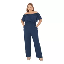 Macacão Plus Size Longo Ciganinha Tendência