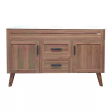 Mueble Vanitorio Elegance Nogal Doble 120x47x80cm