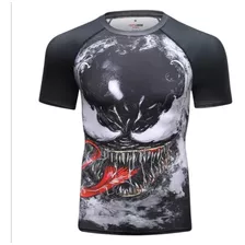 Polera De Compresion Superheroes Venom M/corta Gym Marvel