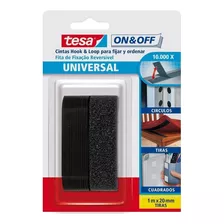 Cinta Velcro Negra Fijar Ordenar Tesa 20mmx1m