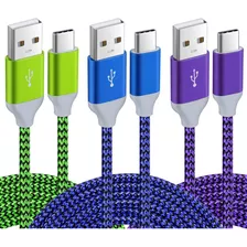 Cable Usb C, Paquete De 3, Cargador Tipo C De 10 Pies, Ca...