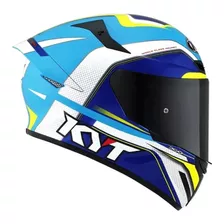 Capacete Kyt Tt Course Grand Prix - Branco/azul