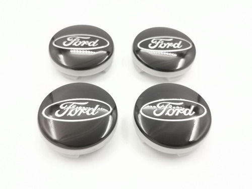 4 Tapas Para Rin Ford Fiesta Focus Escape Figo 54mm Black Foto 5
