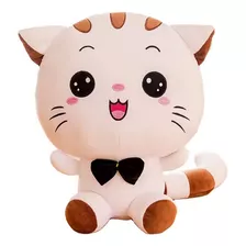 Peluche Almohada Gatito Cabeza Grande Sonriente 30 Cm