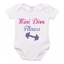 Roupa Body Bebê Personalizado Mini Diva Fitness