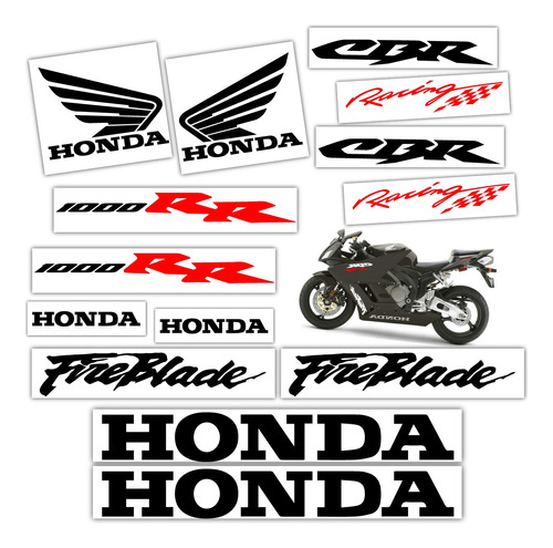 Kit Stickers Calcomana Honda Cbr 1000rr Fireblade Alas Moto Foto 3