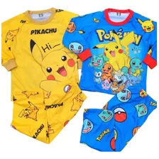 Pijama Pantalon Y Remera Manga Larga, Pikachu Varios Dieños!