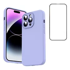 Carcasa Silicona Para iPhone 14 Pro + Protector Pantalla