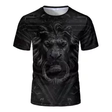 Camisa Camiseta Full 3d Leão Feroz Animal Selvagem Rei Md14