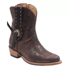 Bota Goyazes Feminina Redonda Couro Café 233401-cc