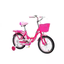 Bicicleta Niña Rosa Phoenix Rod 16 Moon C/rueditas Y Canasto