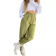  Calça Cenoura Jogger Alfaiataria Feminina Barra Com Ziper