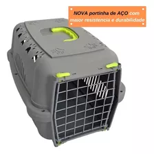 Caixa Transporte Pet N3 Cães Cachorros Gatos Plástico Cor Amarelo