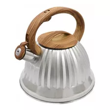 Pava Silbadora Acero Inoxidable 3.2l Silver Símil Madera