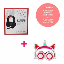 Combo Auricular Unicornio + Gamer Ps4 Y Pc - Zuena