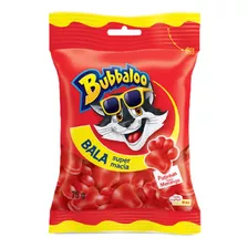 Bala Bubbaloo Super Macia Patinhas Sabor Morango 75g