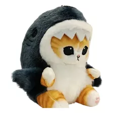 Lindo Peluche Gato Tiburon.kawai 12 Cm Importado 1 Unidad