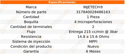 1) Inyector Combustible Pointer L4 1.8l 98/05 Injetech Foto 4