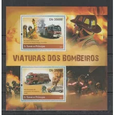 2011 Bomberos- Camiones Autobombas - Santo Tome Y Princ Mint