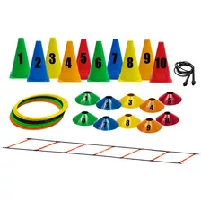 Kit Funcional - Cones + Pratos + 8 Argolas + Escada + Corda