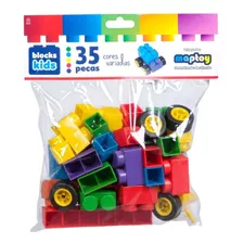 Pacote Blocks Kids Com 35 Peças Para Montagem Brinquedo