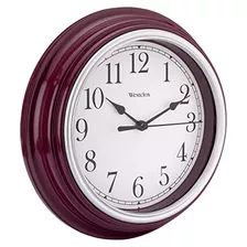 Reloj De Pared Clásico (borgoña, 9 Pulgadas)