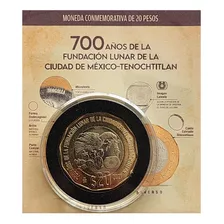 Blister 20 Pesos 700 Años De La Fundación Lunar México Tenoc