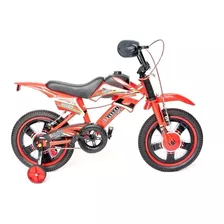 Bicicleta Infantil Infantil Unitoys Moto Cross Aro 16 Freios V-brakes Cor Vermelho Com Rodas De Treinamento