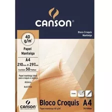 Kit C/ 10 Un Papel Manteiga Croquis A4 40g 50 Folhas -canson
