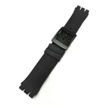 Malla Correa Silicona Negra Relojes Swtch 19mm Caballito