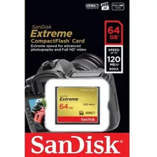 Cartao Memoria Compact Flash Sandisk Extreme 64gb 120mb/s