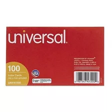 Universal 47200 Unruled Tarjetas De Índice, 3 X 5, Blanco, 1