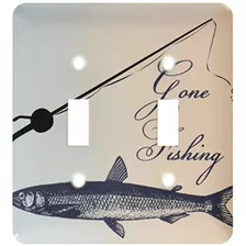  Gone Fish With Pole Arte De Tema De Playa Doble Inter...