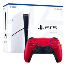 Consola Ps5 Playstation 5 Disco Y Mando Rojo Volcánico