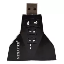 Tarjeta De Sonido Externa Usb Audio 7.1 Canales 2 Aux 2 Mic Color Negro