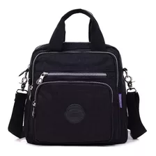 Bolsa Mochila Feminina Nylon Com Alça Removível Cor Preto