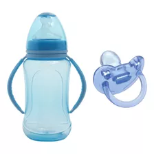 Mamadeira 330 Ml E Chupeta Soft Azul (6+m) Tam 2 - Kuka