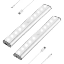 Luz Led Recargable Con Sensor De Movimiento, 2 Piezas