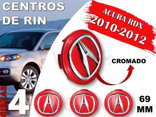Kit De Centros De Rin Acura Rdx 2010-2012 69 Mm (rojo) Foto 2