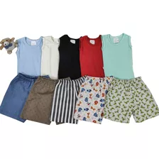 Roupa De Bebê 3 Conjuntos De Menino Calor Verão 3un