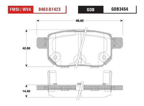 Balata Trasera Pontiac Vibe 2009 - 2010 Foto 2