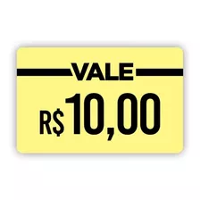 50 Fichas Comanda Vale 10 Reais Dinheiro Pvc Personalizada