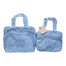 Kit Com Bolsa E Frasqueira Maternidade Bebe Mave Baby Coroa