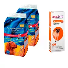 Kit Bravecto + 100 Unidades Tapetes Higienicos Chalesco