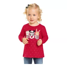 Blusa Infantil Feminina Kyly Glitter Bichinhos Meia Estação