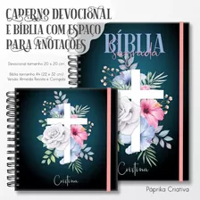 Bíblia Estilo Anote + Devocional Personalizados Com Seu Nome