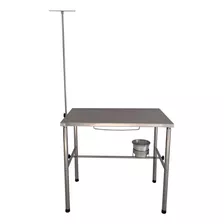 Mesa Veterinária Atendimento 0,98x0,60 100% Inox Com Balde