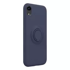 Carcasa Silicona Ring /soporte Para iPhone XR Azul